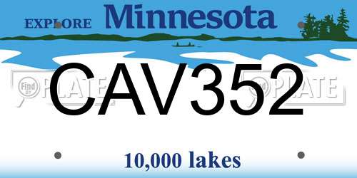 CAV352 Minnesota License Plate