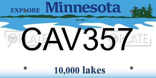CAV357 Minnesota License Plate