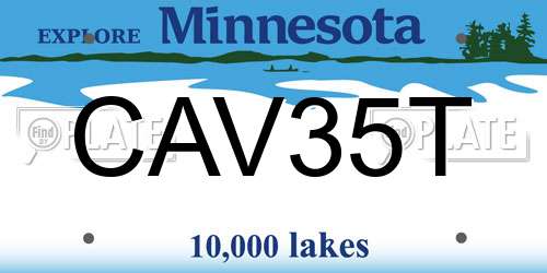 CAV35T Minnesota License Plate