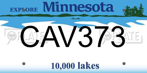CAV373 Minnesota License Plate