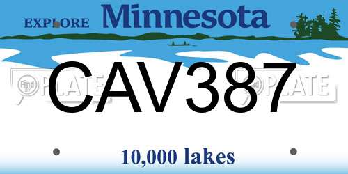 CAV387 Minnesota License Plate
