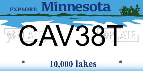 CAV38T Minnesota License Plate