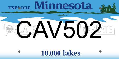 CAV502 Minnesota License Plate