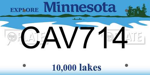 CAV714 Minnesota License Plate