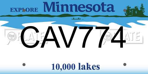 CAV774 Minnesota License Plate