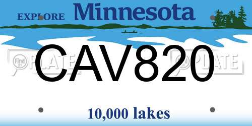 CAV820 Minnesota License Plate