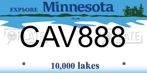 CAV888 Minnesota License Plate