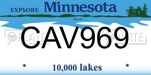 CAV969 Minnesota License Plate
