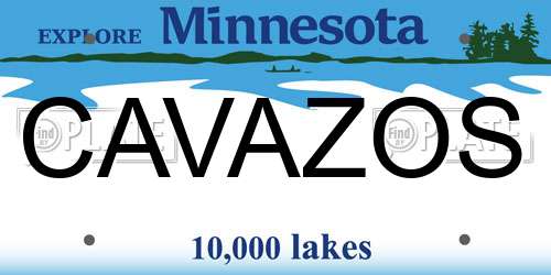 CAVAZOS Minnesota License Plate