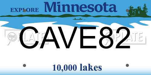 CAVE82 Minnesota License Plate