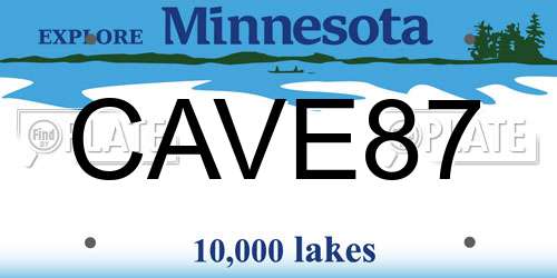 CAVE87 Minnesota License Plate