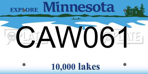 CAW061 Minnesota License Plate