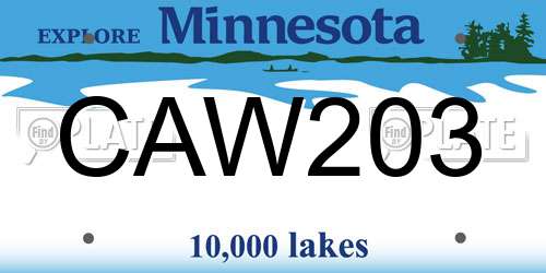 CAW203 Minnesota License Plate