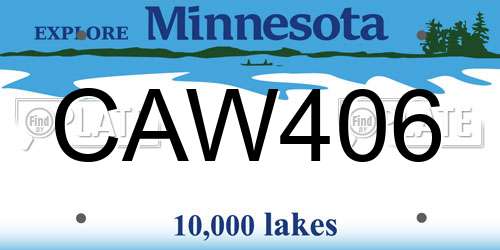 CAW406 Minnesota License Plate