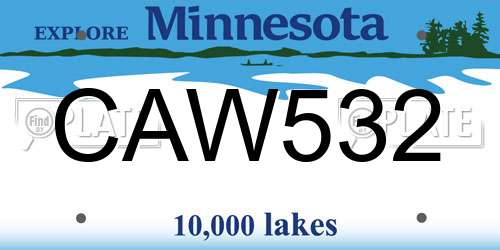 CAW532 Minnesota License Plate