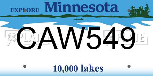 CAW549 Minnesota License Plate