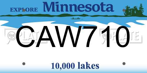 CAW710 Minnesota License Plate