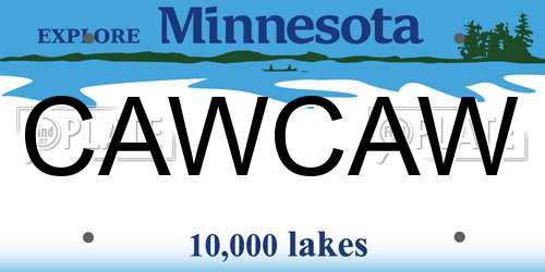 CAWCAW Minnesota License Plate