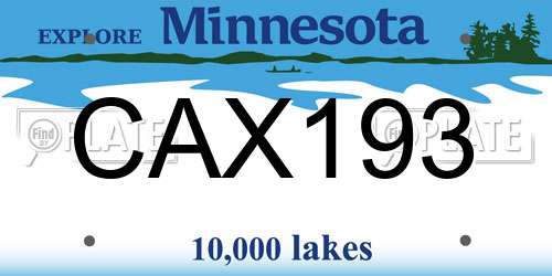 CAX193 Minnesota License Plate