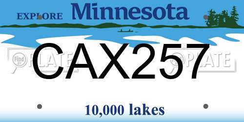 CAX257 Minnesota License Plate