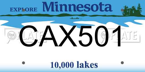 CAX501 Minnesota License Plate