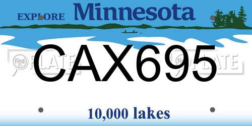 CAX695 Minnesota License Plate