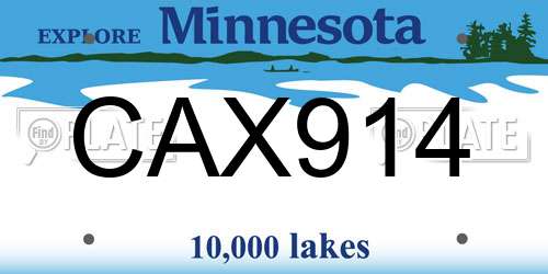 CAX914 Minnesota License Plate