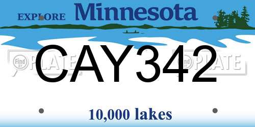 CAY342 Minnesota License Plate