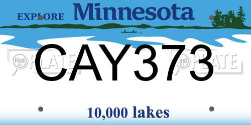 CAY373 Minnesota License Plate
