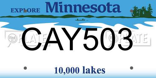 CAY503 Minnesota License Plate