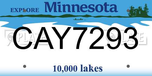 CAY7293 Minnesota License Plate