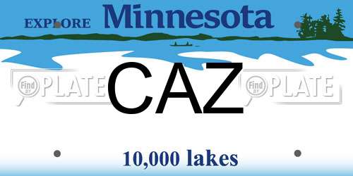 CAZ Minnesota License Plate