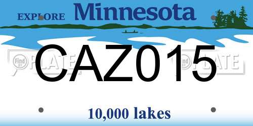 CAZ015 Minnesota License Plate