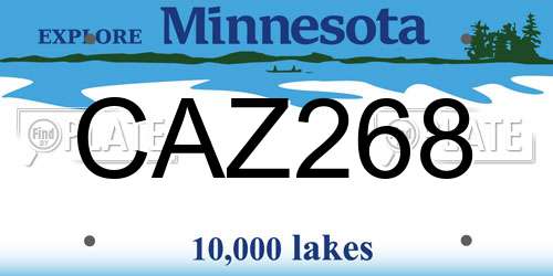 CAZ268 Minnesota License Plate