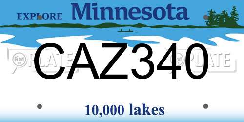 CAZ340 Minnesota License Plate