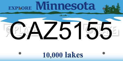 CAZ5155 Minnesota License Plate