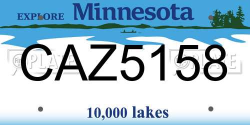 CAZ5158 Minnesota License Plate