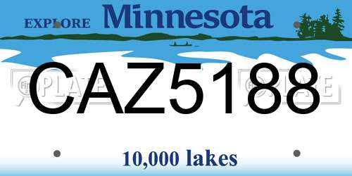 CAZ5188 Minnesota License Plate