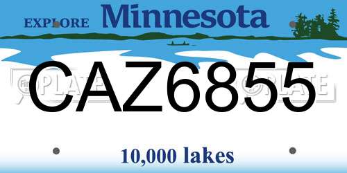 CAZ6855 Minnesota License Plate