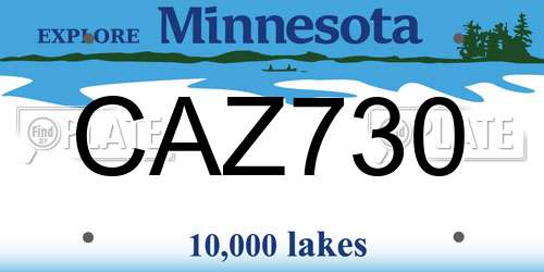 CAZ730 Minnesota License Plate