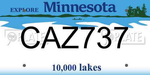 CAZ737 Minnesota License Plate