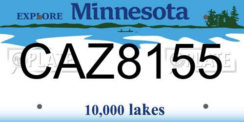 CAZ8155 Minnesota License Plate