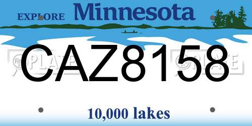 CAZ8158 Minnesota License Plate