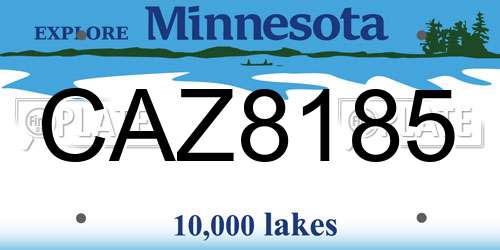 CAZ8185 Minnesota License Plate