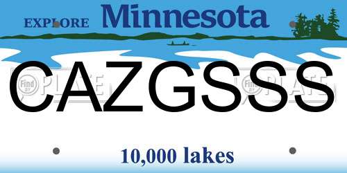 CAZGSSS Minnesota License Plate