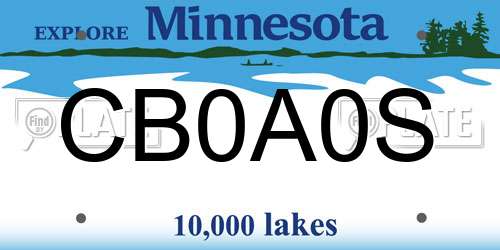 CB0A0S Minnesota License Plate