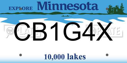 CB1G4X Minnesota License Plate