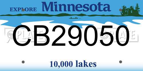 CB29050 Minnesota License Plate