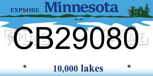 CB29080 Minnesota License Plate
