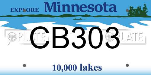 CB303 Minnesota License Plate